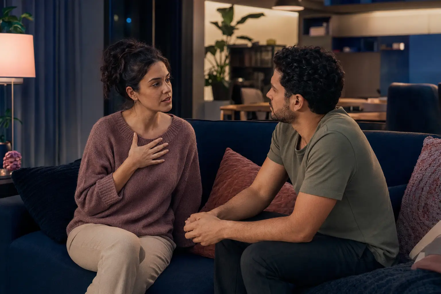 Casal conversa com firmeza, respeito e atenção